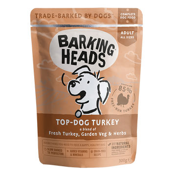 Barking Heads Top-Dog Turkey Wet Food Pouch (300g)